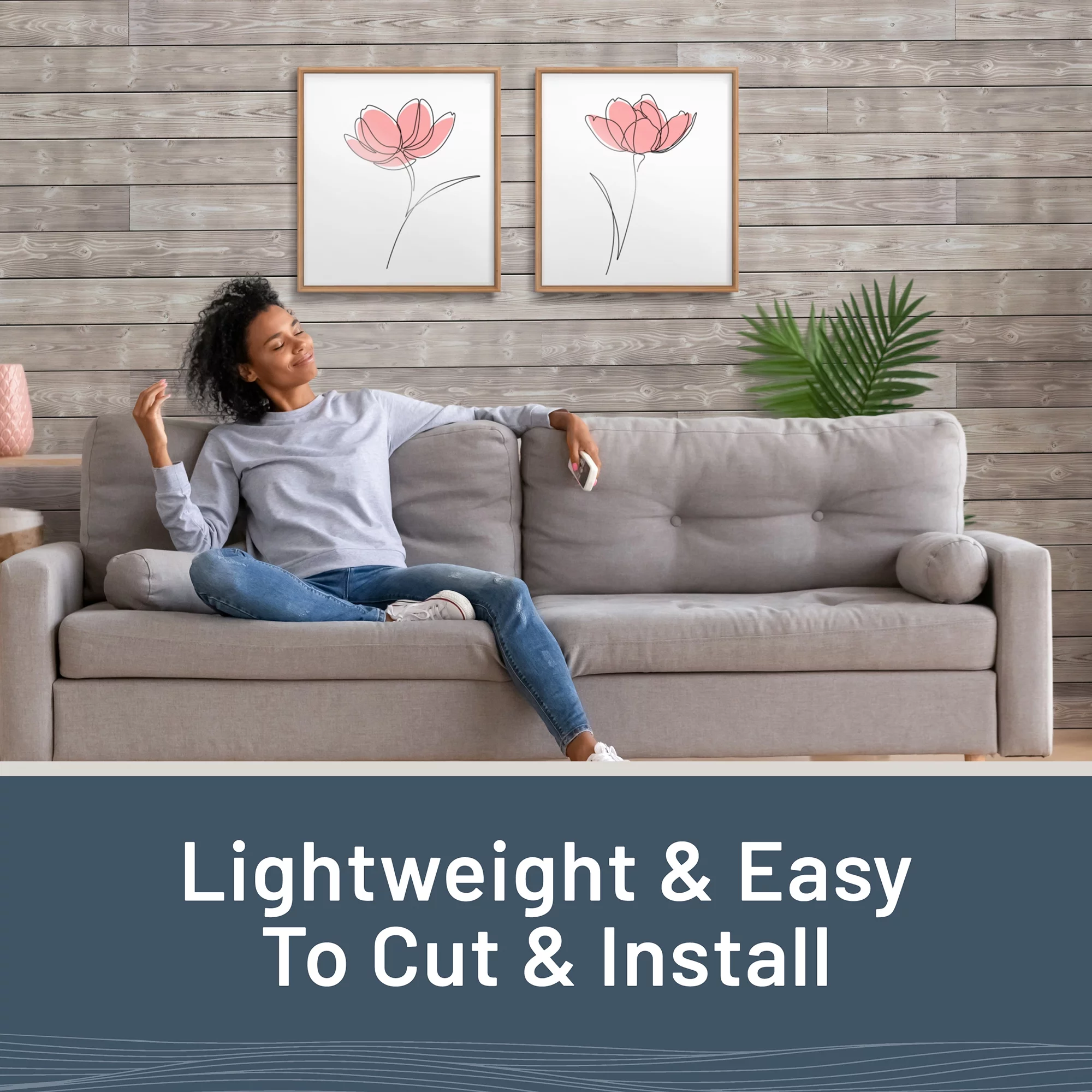 UFP-Edge Charred Wood Shiplap Boards, 4-Pack, Smoke White