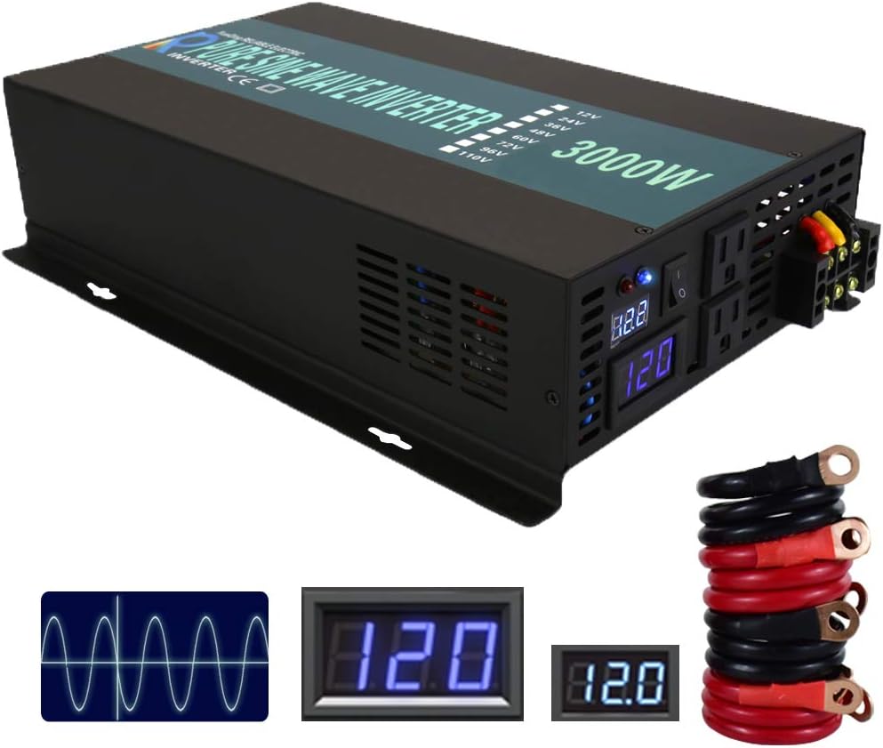 WZRELB Strong Driving Capacity 2500W 24VDC to 120VAC Pure Sine Wave Inverter Power Converter (RBP250024B1)