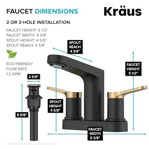 KRAUS Indy Single Handle One Hole Bathroom Sink Faucet in Chrome, KBF-1411CH