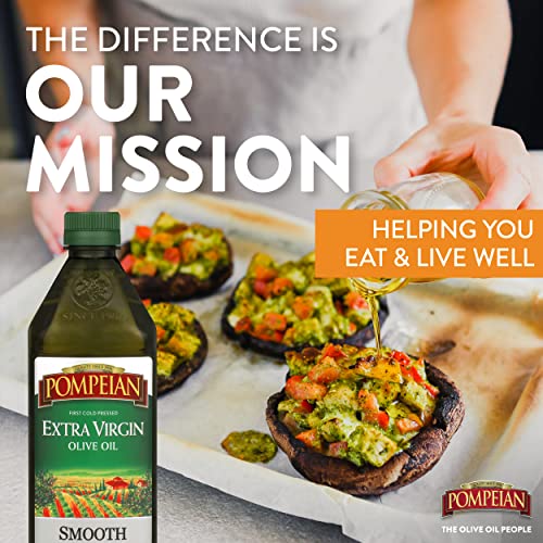 Pompeian Smooth Extra Virgin Olive Oil, Contains Polyphenols, First Cold Pressed, 101 Fl Oz