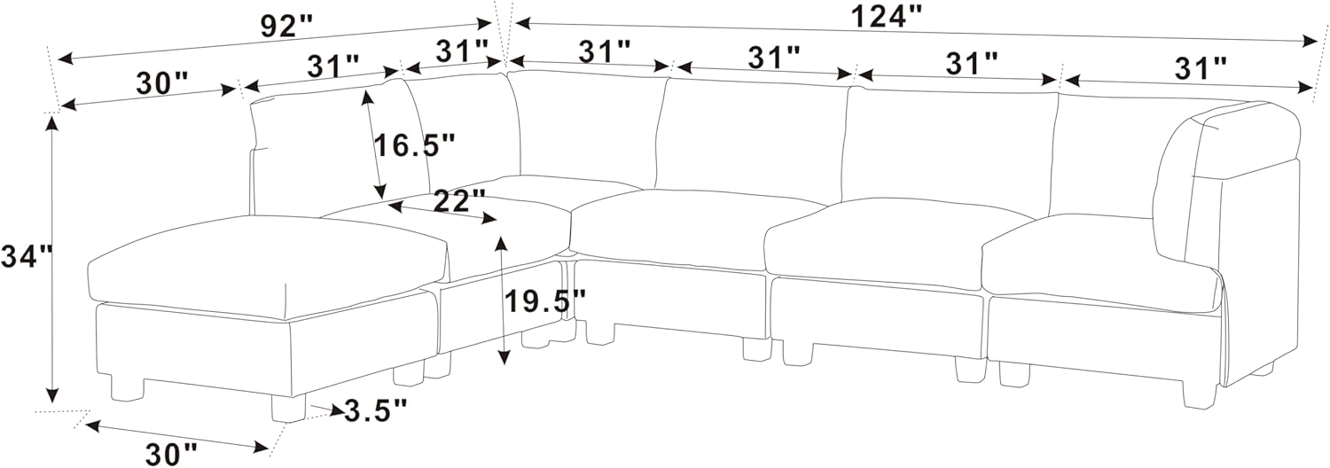 Modular Sectional, Dark Gray