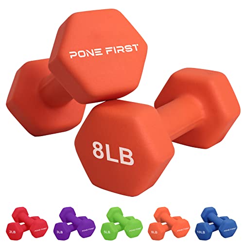 Dumbbell Hand Weight Pairs – Neoprene Dumbbell Exercise & Fitness For Home Gym Equipment and Adjustable Dumbbell Sets–Non-Slip, Color Coded Hex Shaped Free Weights For Women,Men 2LB 3LB 5LB 8LB 10LB Pounds