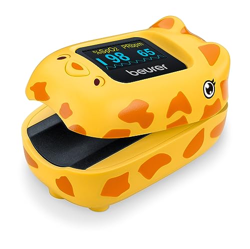 Beurer PO30 Fingertip Pulse Oximeter with 4 Color Display Formats, Lanyard, Protective Storage Bag, and Batteries – Blood Oxygen Saturation Monitor with Heart Rate, Oxygen Meter Finger Pulse Oximeter
