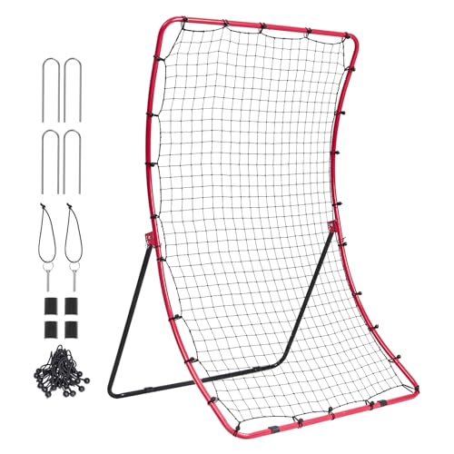 VEVOR Baseball and Softball Rebounder Net, PitchBack Baseball Pitching Net, Volleyball Pitch Return Trainer Rebound Net with Pitching Target, All Angle Fielding Rebound Net for Grounders Pop Flies