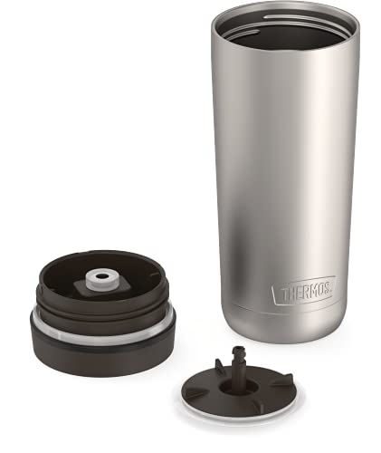 THERMOS ALTA SERIES Stainless Steel Tumbler 18 Ounce, Matte Steel/Espresso Black