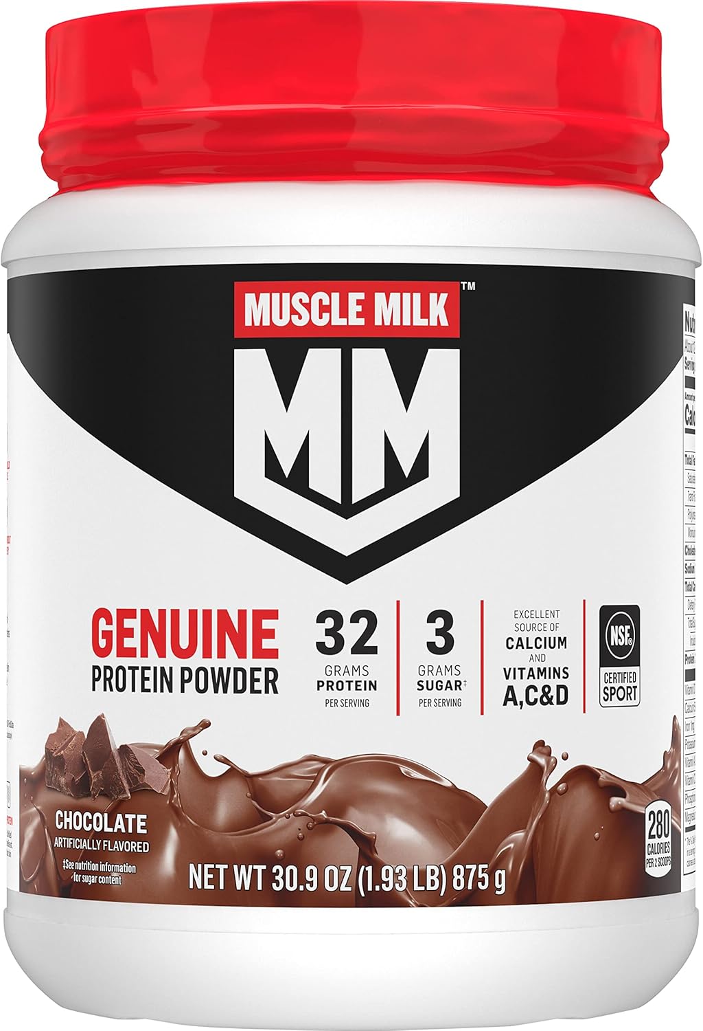 Muscle Milk Pro Series Protein Powder Supplement, Intense Vanilla, 2 Pound, 11 Servings, 50g Protein & Genuine Protein Powder, Chocolate, 1.93 Pounds, 12 Servings, 32g Protein, 3g Sugar