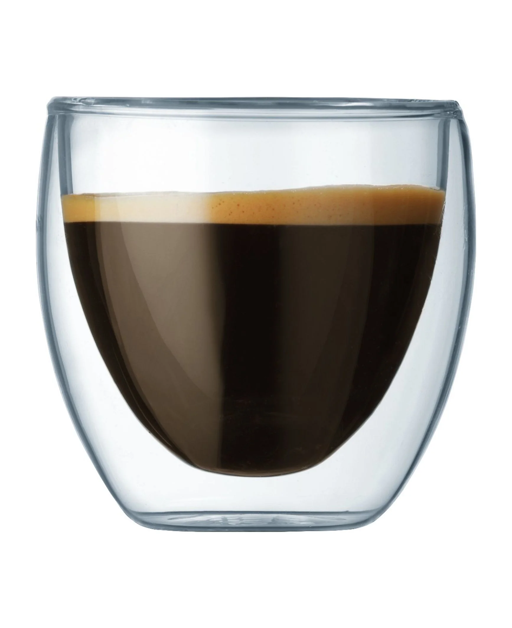 bodum pavina glass, double-wall insulated glass, clear, 2.5 ounce, .08 liter each (set of 2)