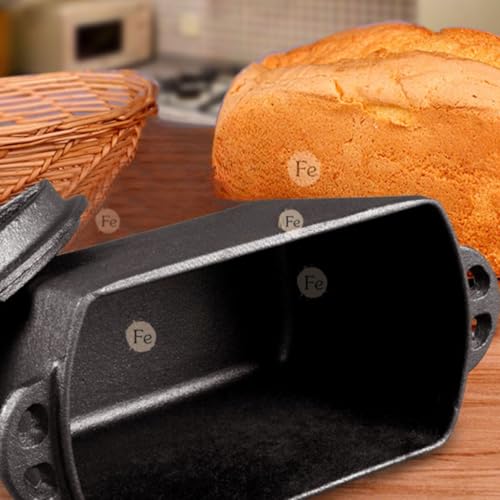 bangminda Cast Iron Bread Loaf Pan with Lid, Heavy Duty Bread Maker,Cast Iron Roaster,Sourdough Sandwich Loaf Oven Pan
