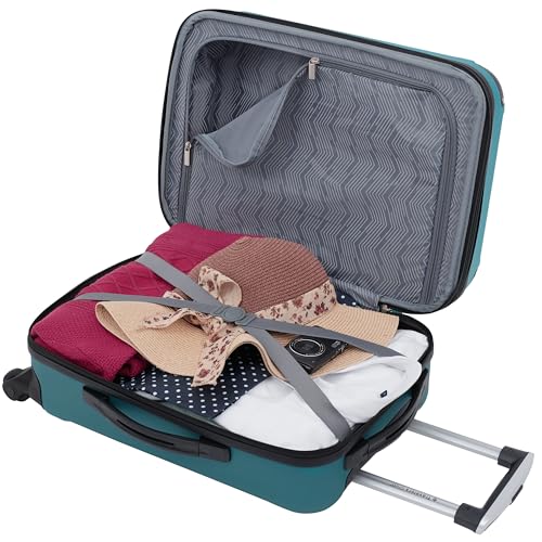 Travelers Club Chicago Hardside Expandable Spinner Luggage, Teal, 20