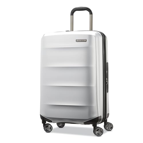 Samsonite Carry-On Pro Front Pocket Hardside Expandable 21-Inch Octiv Luggage: Durable & Impact Resistant, 360° Aero Trac Spinner Wheels, Adjustable Telescopic Handle, TSA Approved Lock - Silver