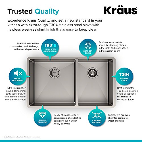 KRAUS Standart Pro 32 Inch 18-Gauge Stainless Steel Scullery Sink, 24 Gallon Freestanding Commercial Style Single Bowl Laundry & Utility Sink, KHS230-32