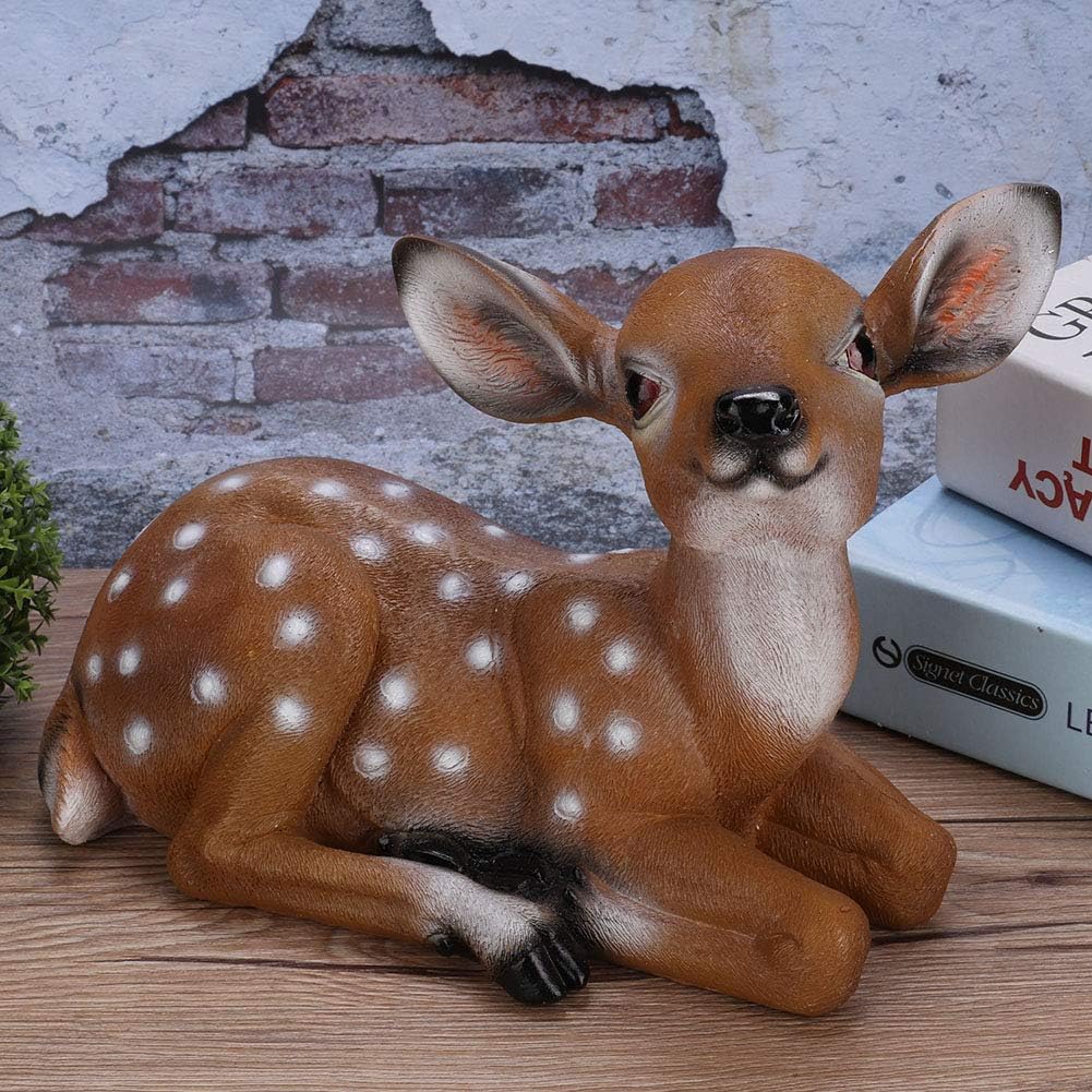 Sika Deer Model, Deer Figurine, Lovely Garden Animal Statues, Garden Decoration for Scene House Patio Ornaments Indoor Outdoor