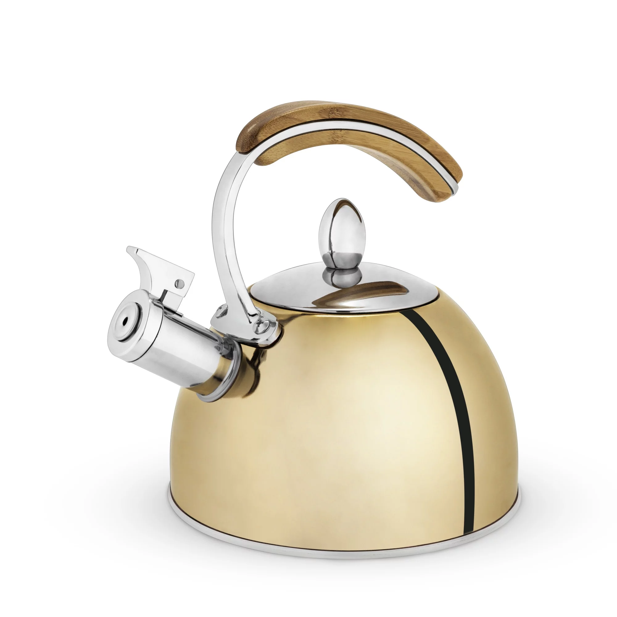 Pinky Up Presley Gold Tea Kettle - Induction Stainless Steel Whistling Kettle