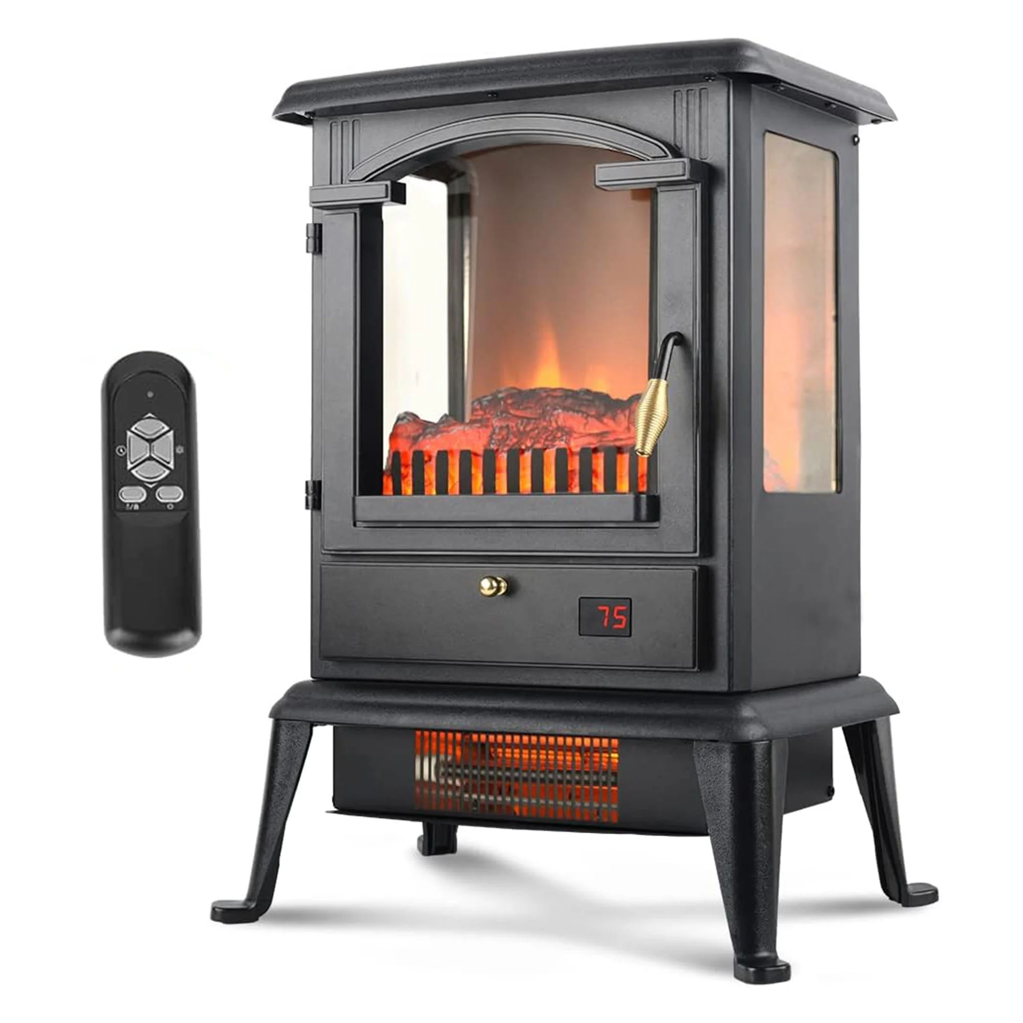 VOLTORB Freestanding Electric Fireplace Heater Stove with Remote (2 Pack)