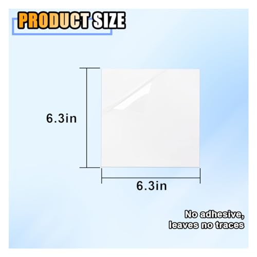 Car Windshield Sticker Decals, 6.3×6.3 Inch Car Windshield Sticker Applicator with Squeegee, Clear Window Static Cling Film Decals for Car Parking Permit Inspection Sticker Holder (6 Sheets)