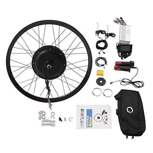 Electric Bicycle Kit, 72V 2000W E-Bike Rear Wheel Hub Motor with Mutifunction LCD Display & Pedal Assistant Sensor, 60N.M 7-Speed Flywheel E-Bike Conversion Set US Stock