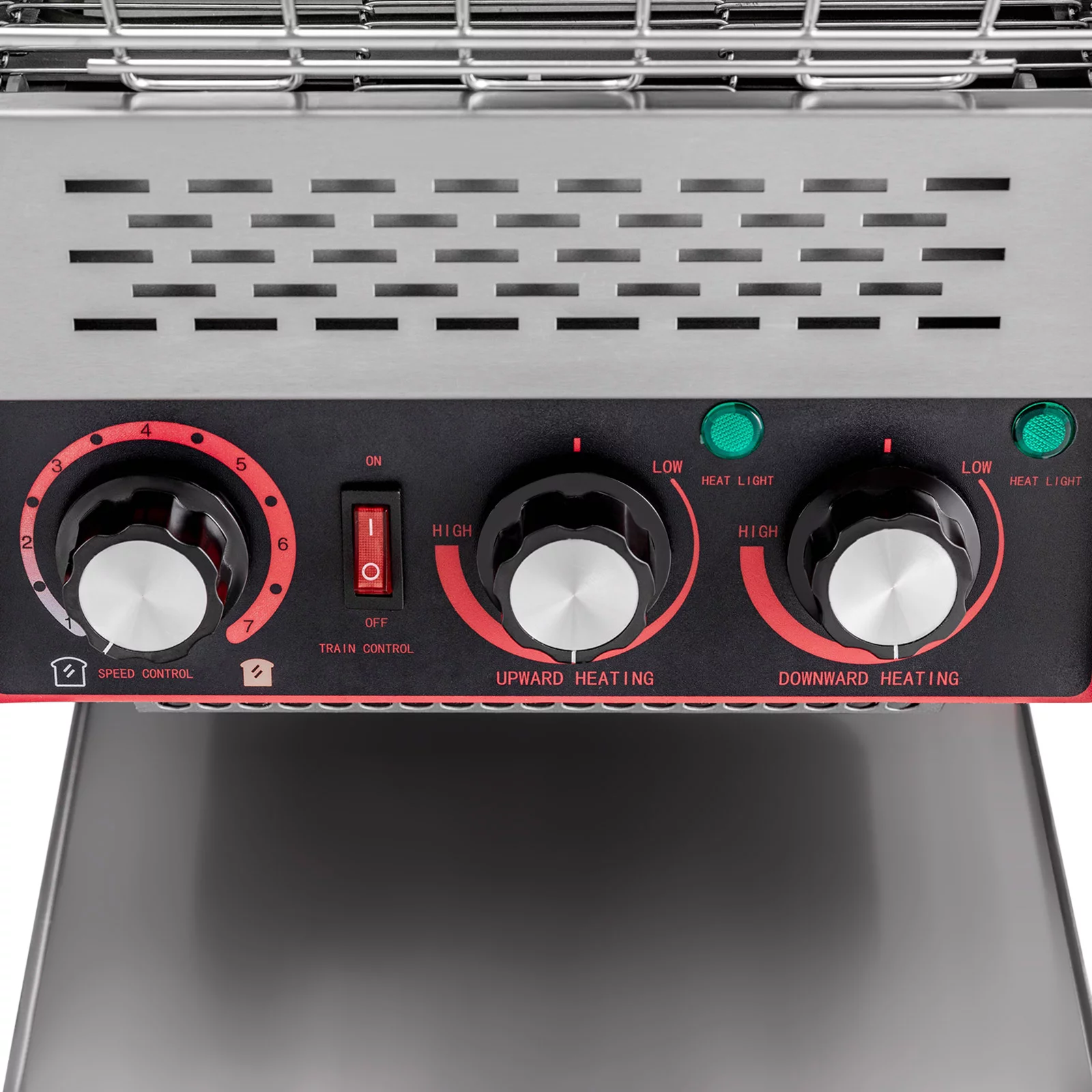 300 Slices/H Commercial Conveyor Toaster, Stainless Steel Kitchen Toasters with 2 Heating Modes,7 Levels Speeds, Bagel Function, Removable Crumb Tray