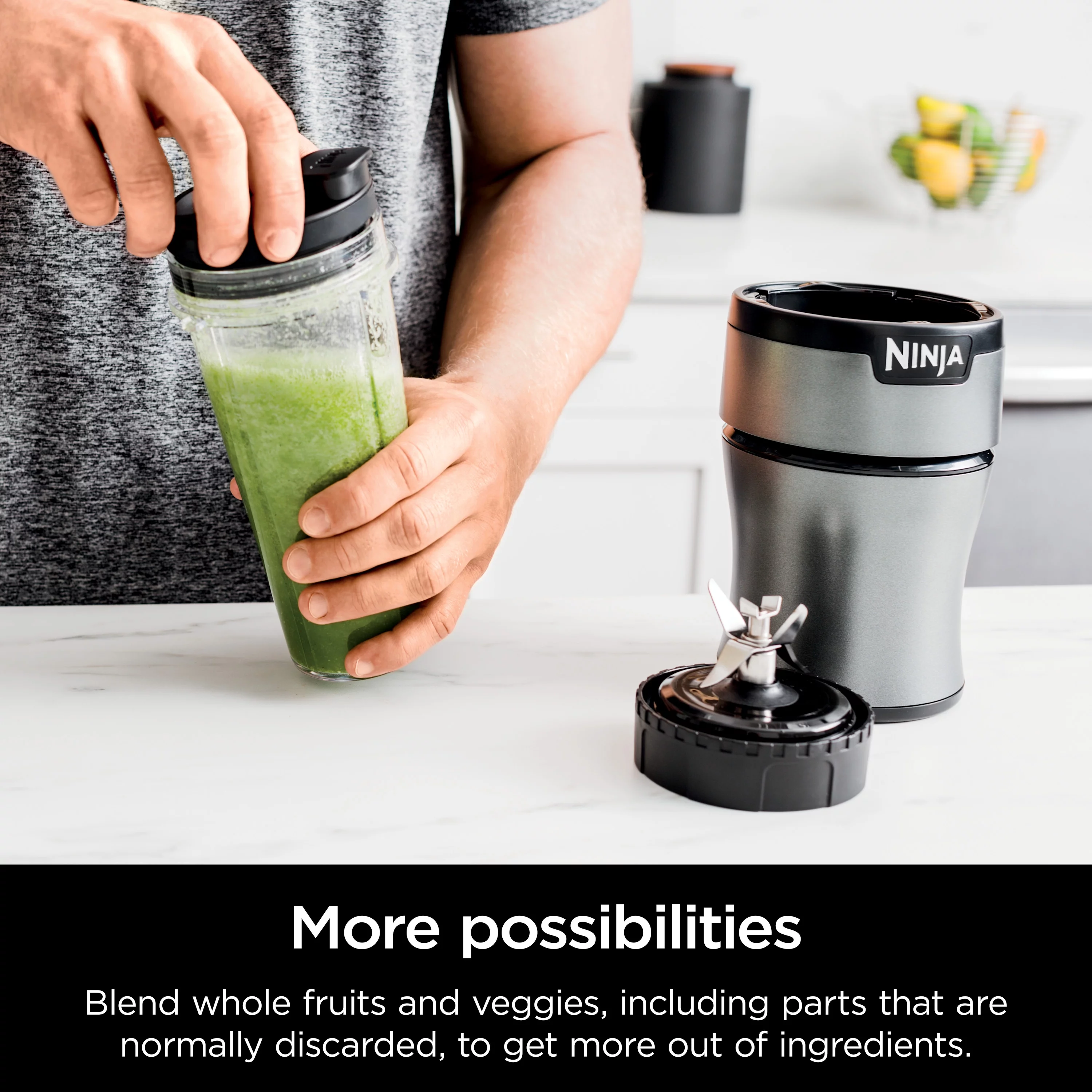 Ninja Nutri-Blender BN300 700-Watt Personal Blender, 2-20 oz Dishwasher-Safe to-Go Cups