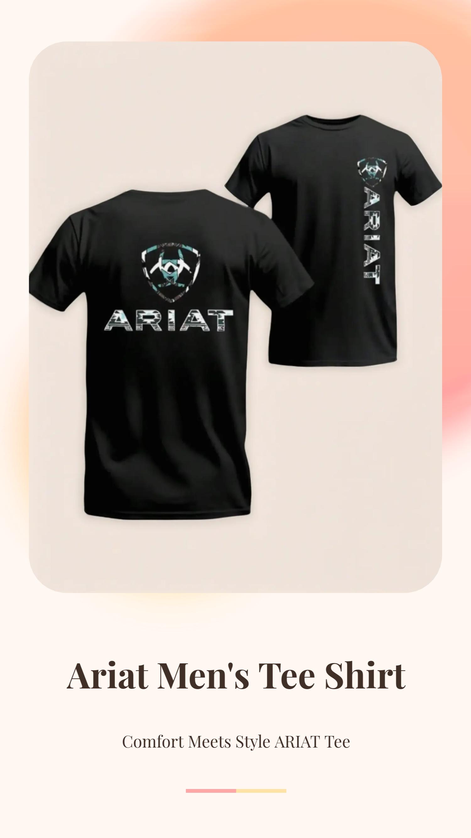 Men's Ariat Print Graphic T-Shirt, Casual Long Sleeve Top, Comfortable Fit for Daily Wear, Ideal for Home & Leisure Activities, Menswear