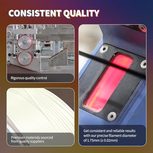 OVERTURE PLA Filament 1.75mm PLA 3D Printer Filament, 2kg Cardboard Spool (4.4lbs), Dimensional Accuracy +/- 0.02mm, Fit Most FDM Printer (Black 2-Pack)