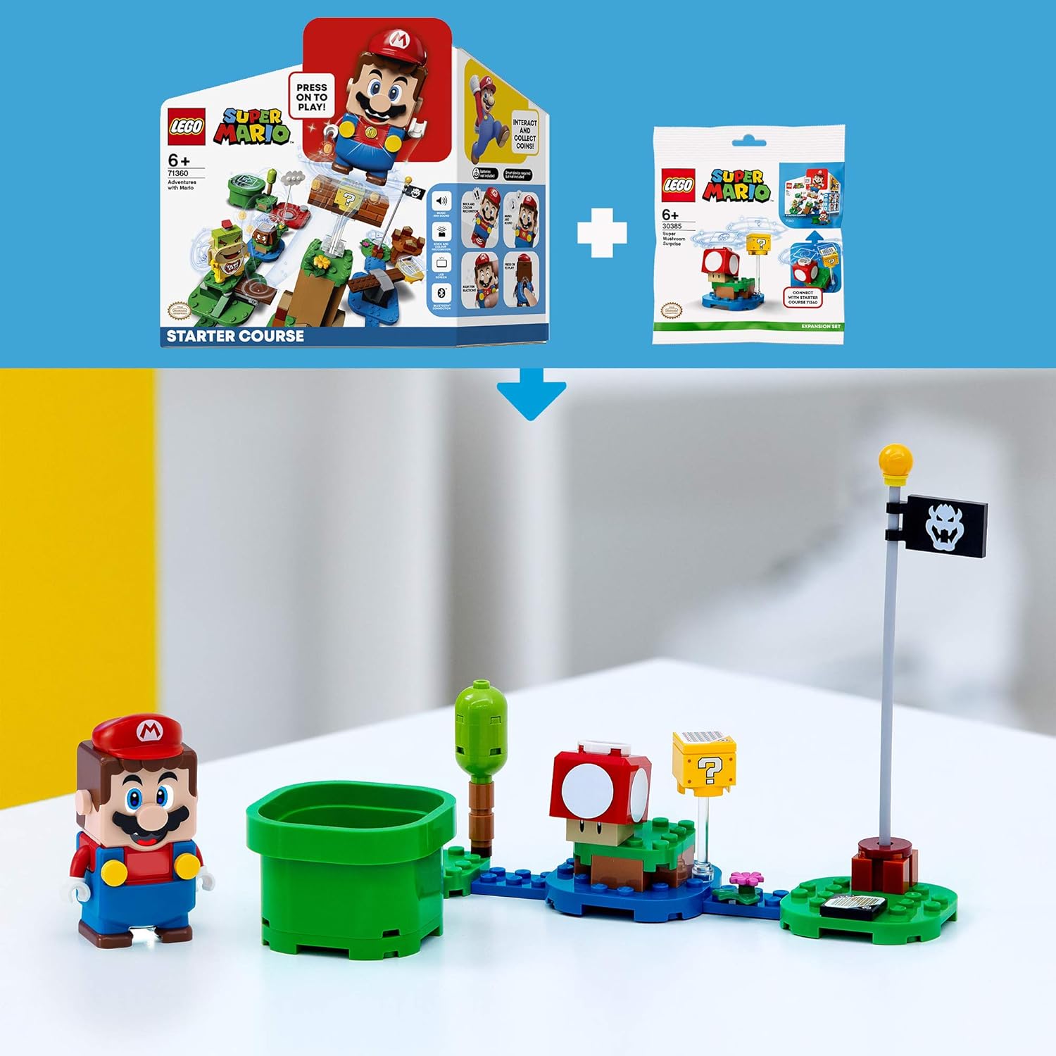 LEGO Super Mario Block Super Mushroom Expansion Pack to Expand Your Game Set 71360, Model 30385