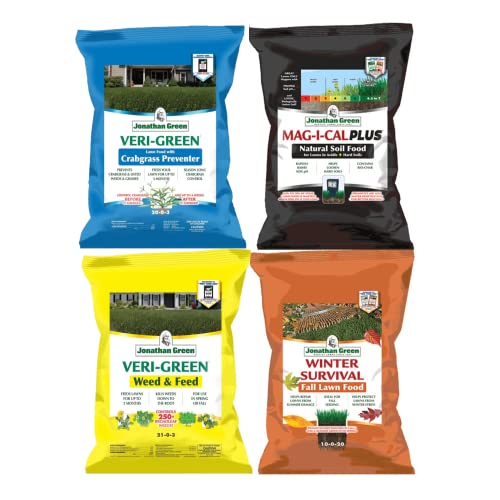 Jonathan Green Lawn Enhancement Fertilizer Program (Pack of 4) (15,000 Square Feet Coverage, Designed for Acidic Lawns)