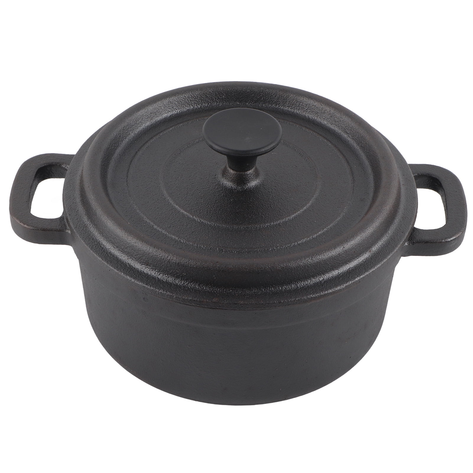 Dutch Oven Double Traditional Style Thickened Ergonomic Handle Insulation Cast Iron Cooking Pot with Lid Diameter 20CM