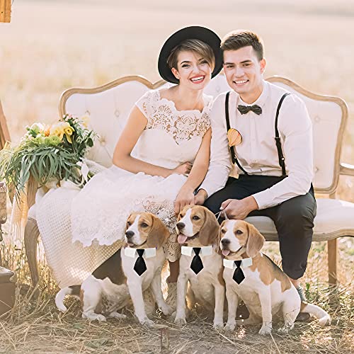 ADOGGYGO Formal Dog Tuxedo, Wedding Dog Collar with Bow Tie, Adjustable Pet Wedding Collar Bandana for Small Medium Large Dogs (Large, Black)