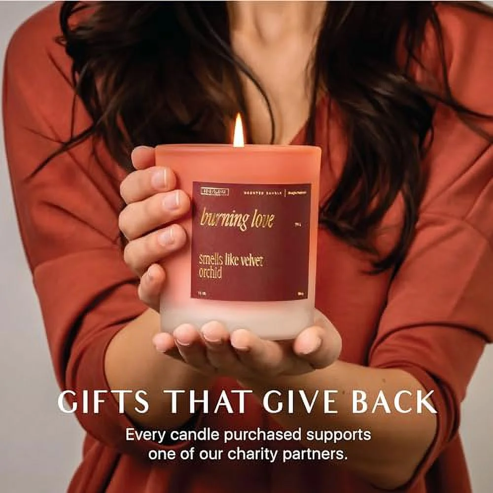 Burning Love Scented Soy Candle, Aromatherapy Candle, Long Lasting Candles, Candles for Men and Women, Sensual Scented Candle, Funny Candles, Premium Soy Candle, Velvet Orchid