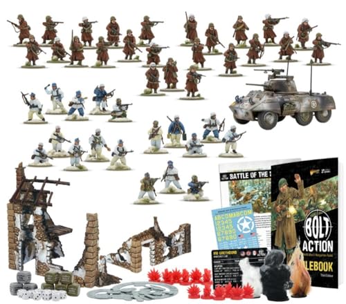 Warlord Bolt Action Battle of The Bulge Starter Set - Role Playing Strategy Board Games for Adults, Table Top WWII Strategic Wargaming Kit - Tabletop Military History RPG with Terrain