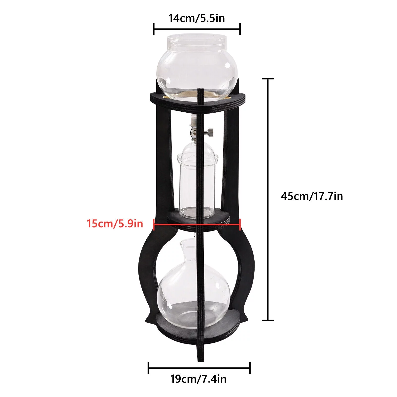 Manual Cold Brew Coffee Maker Ice Drop Coffee Machine 600ml/20.29ounces