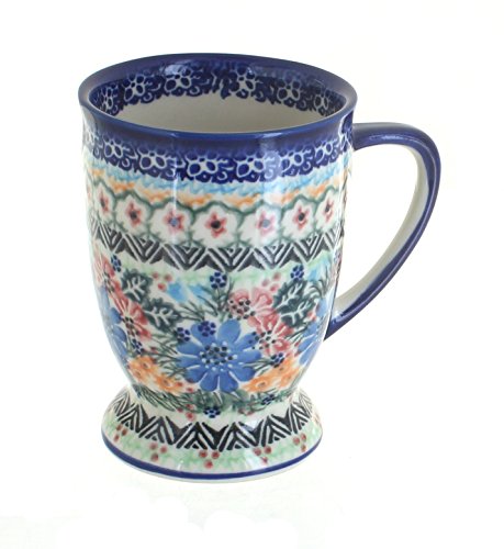 Blue Rose Polish Pottery Ashley Pedestal Coffee Mug