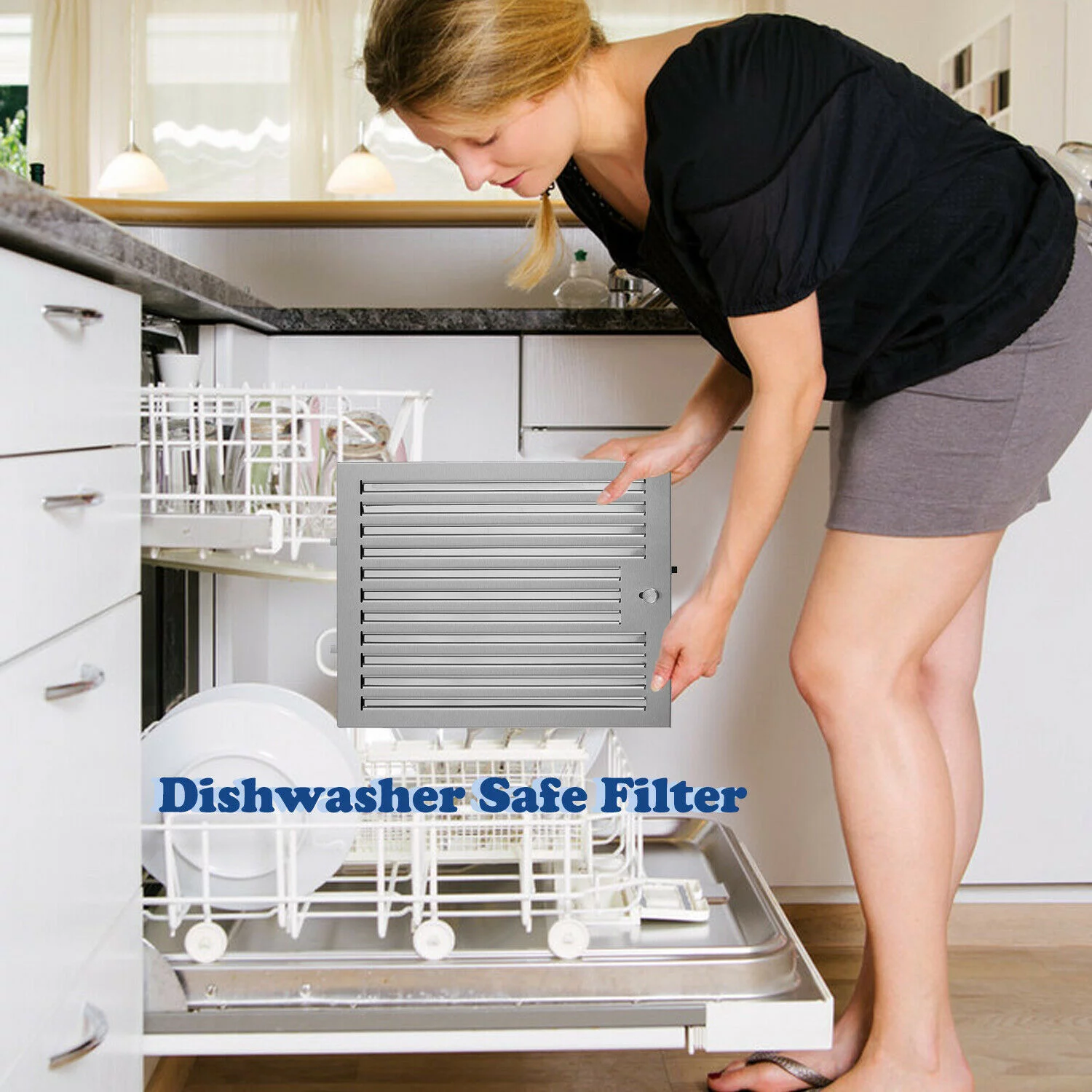 Tieasy 36 inch Island Mount Range Hood 900 CFM with Glass LCD Touch Control 4 LED Lamps