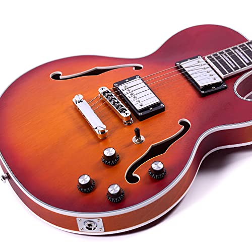 Grote LPF-002 Semi-Hollow Body Electric Guitar Matte Finished with Gigbag (VS)