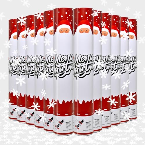 Christmas Confetti Cannon 12Pack Poppers 12inch Party Poppers with Foil Multicolor Xmas Confetti Metallic for New Year Festive Events Holiday Celebration Party Decor