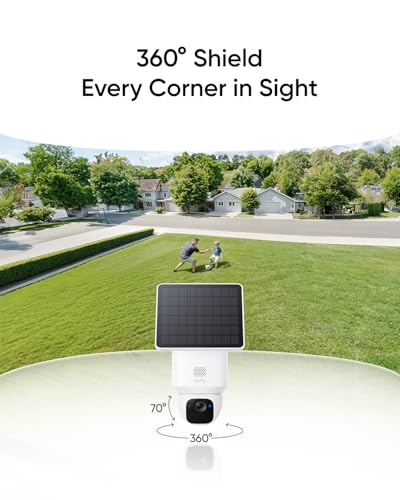 eufy Security SoloCam E30, 4-Cam Kit, Security Cameras Wireless Outdoor, Solar Camera Outdoor Wireless, 360° Pan, AI Tracking, 2K Clarity, No Monthly Fee