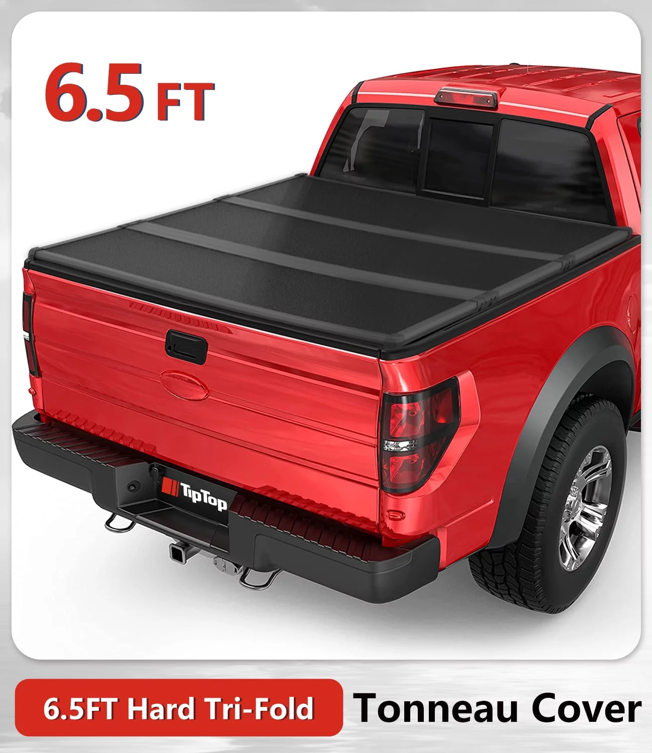 TIPTOP Tri-Fold Hard Tonneau Cover Truck Bed FRP On Top For 2004-2014 F150 with 6.5ft Bed (78.8