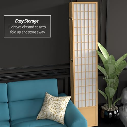 Red Lantern 7 ft. Tall Window Pane Shoji Screen-White-3 Panels Room Divider