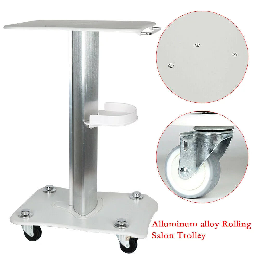 Beauty Cart,Salon Roller Trolley Cart Stand Beauty Instrument Tray Rolling Cart with 360°Rotation Wheel,Load 88lbs,Aluminum Alloy