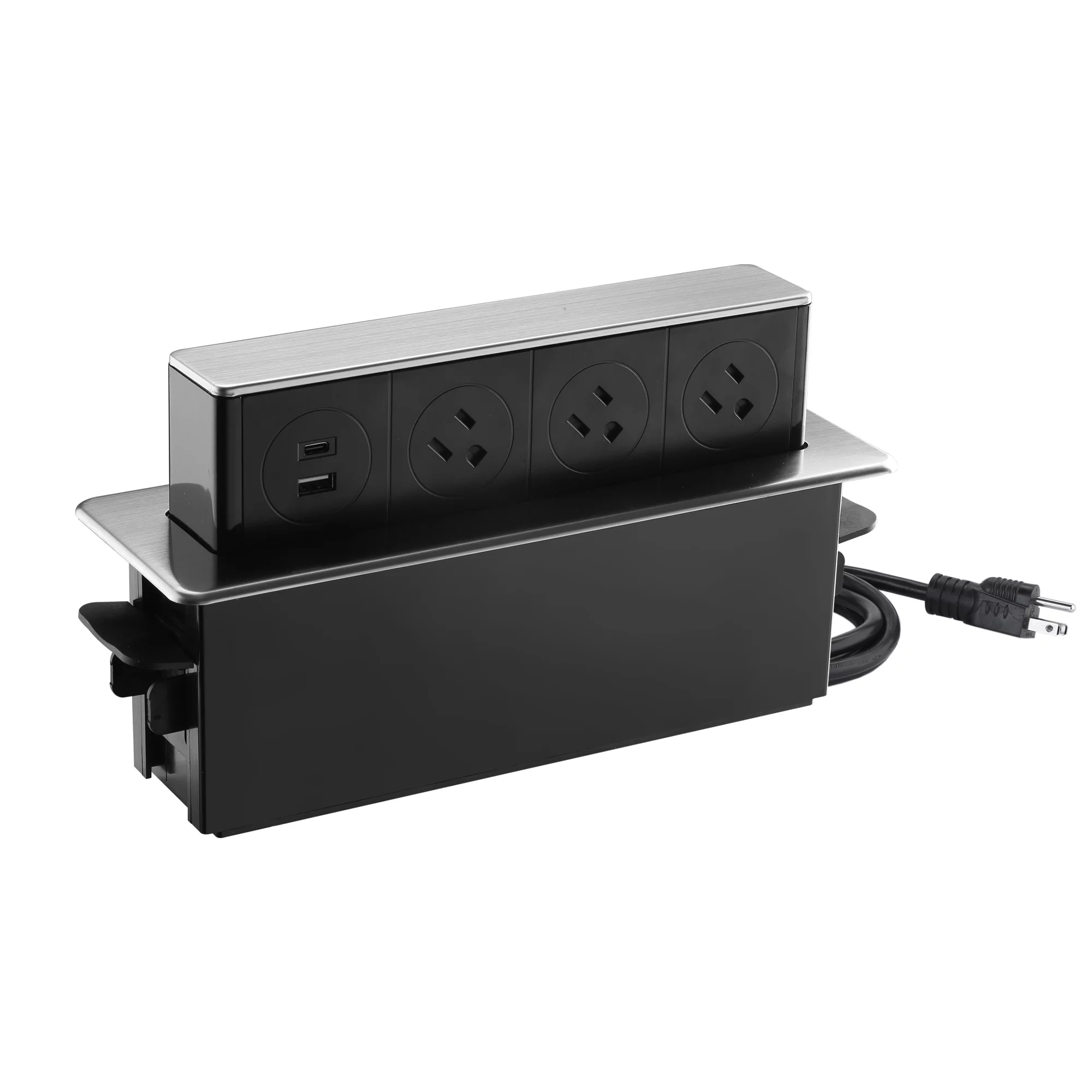 Link2Home Pop up Outlet for Countertop With 2 USB Ports & 3 Outlets - Type-C USB Fast Charge