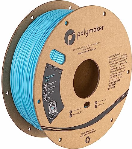 Polymaker PLA Filament, Black 3D Printing PLA Filament 1.75mm 1kg - PolyLite 3D Printer PLA Filament, Dimensional Accuracy +/- 0.03mm, Compatible with Most 3D Printer, Black