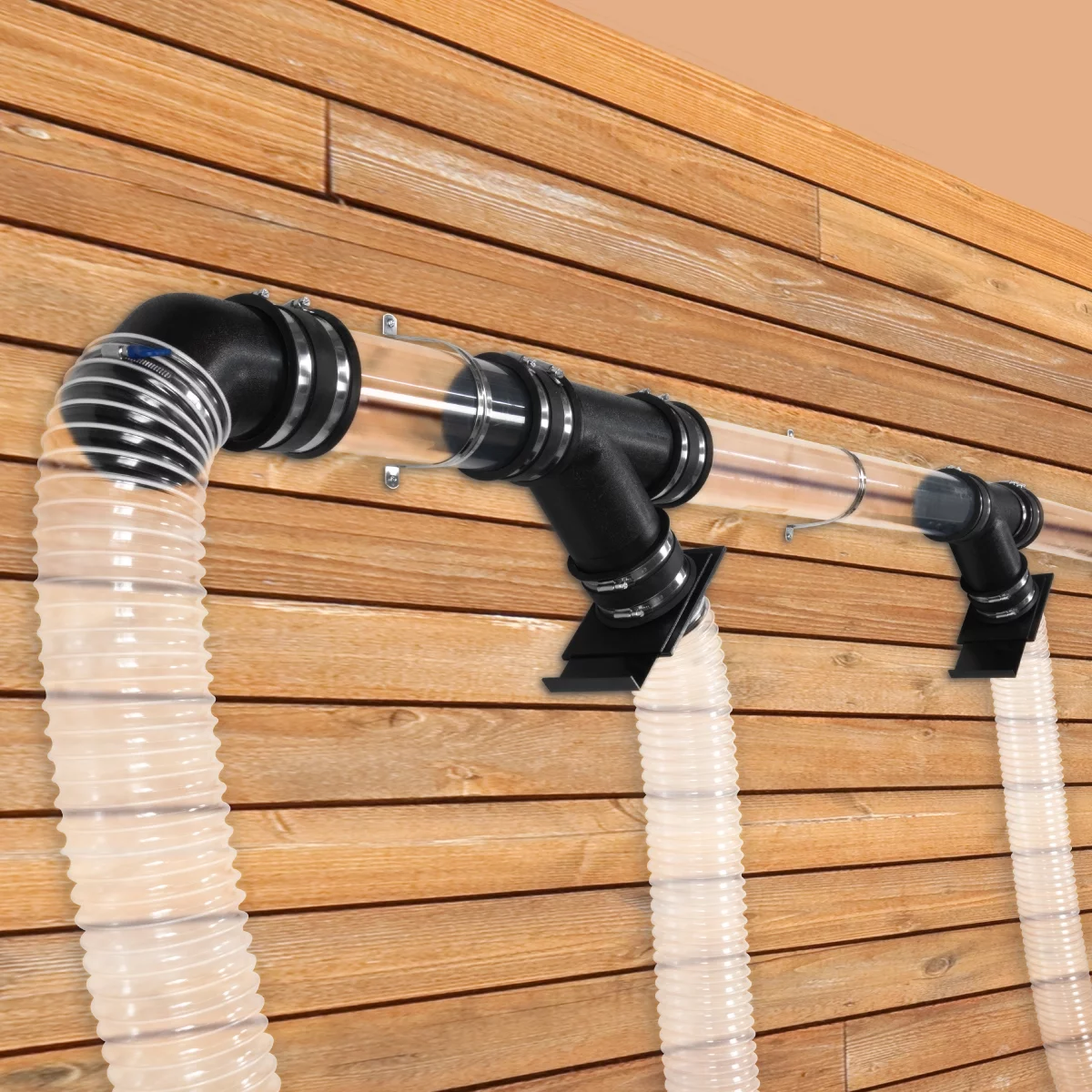 POWERTEC 4-inch x 36-Inch Long, Clear PVC Dust Collection Pipe, Rigid Plastic Tubing (70272)