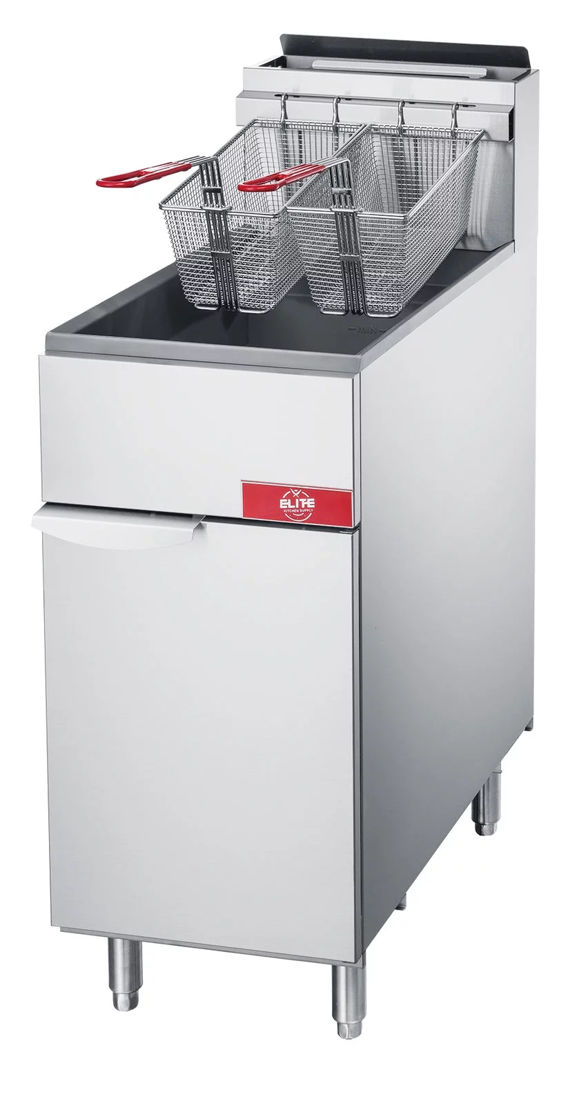 15 in. Natural Gas Three Tube Burner Commercial Fryer 40 lb, 90000BTU