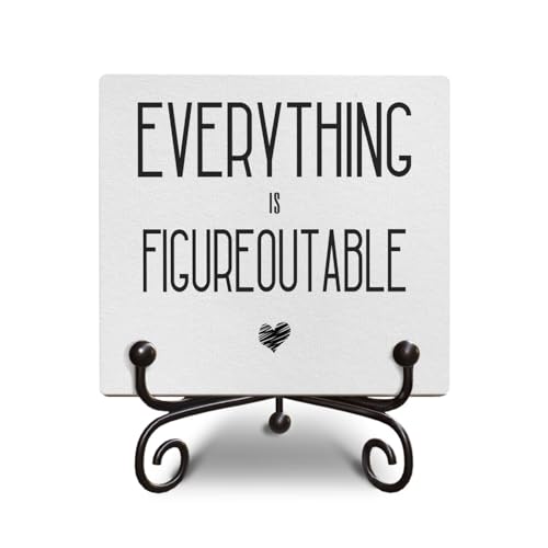 Funny Positive Quotes Gifts, Office Wooden Signs for Farmhouse Living Room Shelf Desk Decoration,for Women,Men,Loveing Wooden Sign Gift,5 X 5 Inches-D08