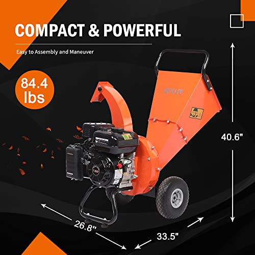 C30 LITE Wood Chipper Shredder Mulcher Heavy Duty 7 HP 212cc Gas Powered 3 Inch Max Capacity 1-Year Warranty After Product Registration