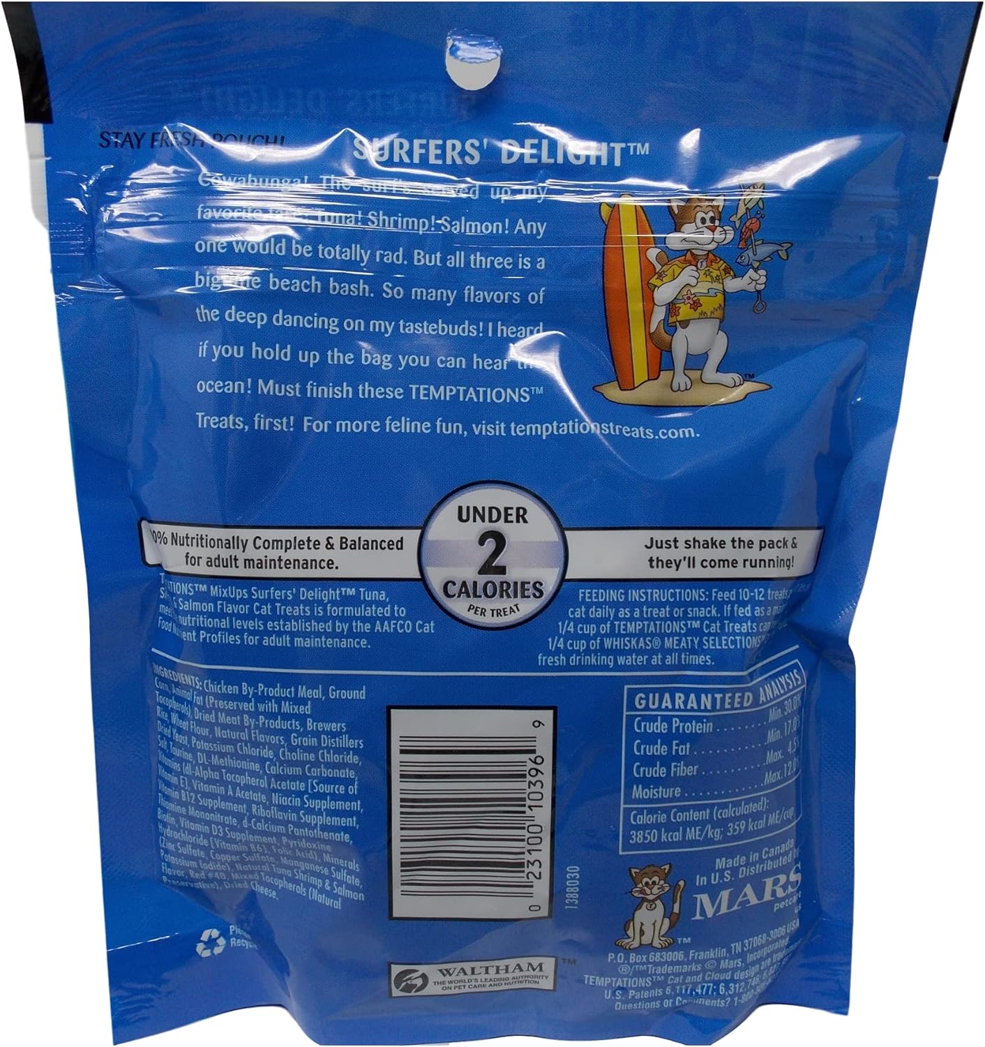 Temptations Mega Size Low Calorie Cat Treats 3 Flavor Variety with Toy Bundle, 1 Each: Backyard Cookout, Surfers' Delight, Creamy Dairy (6.3 Ounces)
