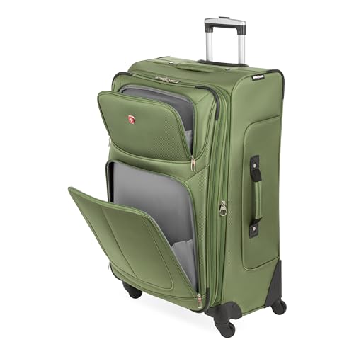 SwissGear Sion Softside Expandable Roller Luggage, Teal, 3 Piece Set (21/25/29)