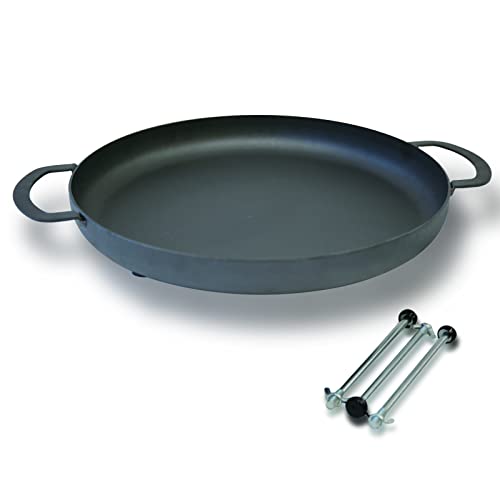 20 Inch Cast Iron Griddle Pan, Seasoned with 100% Vegetable Oil, Cast Iron Pizza Pan with Two Loop Handles, Large Camping Skillets for Cooking, Baking, Grilling, Frying, Deep Pan