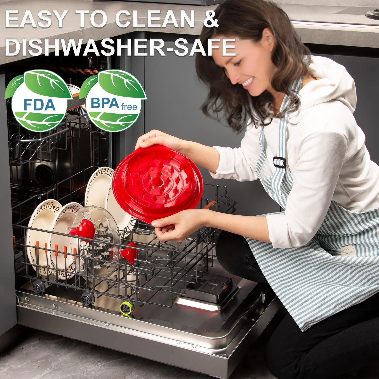 DYY Chicken Shredder, Chicken Breast Shredding Tool Twist with Transparent Cover, Meat Shredder, Ergonomic Handle, Easy Cleaning, Anti-slip, Heat Resistant, BPA Free