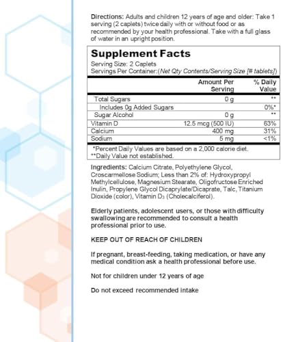 Citracals Petites Calcium Citrate + Vitamin D3, 200 Caplets, Bone Health (Pack of 3)